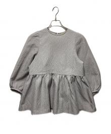 UNITED ARROWS TOKYO（ユナイテッドアローズトウキョウ）の古着「エアリージャカード ペプラムブラウス」｜グレー