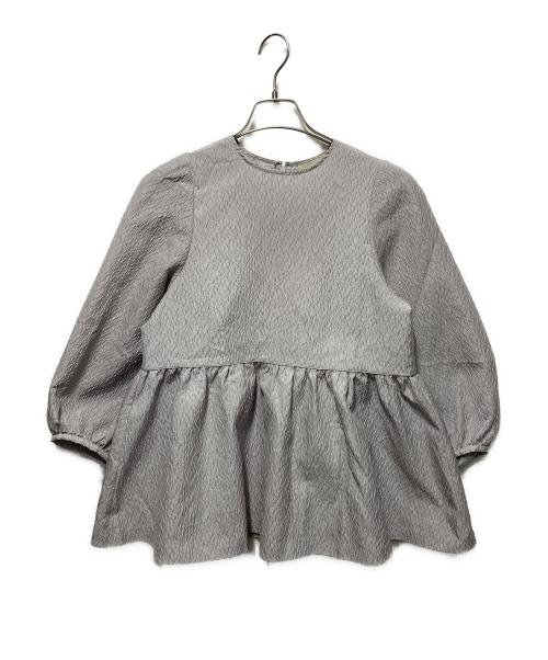 UNITED ARROWS TOKYO（ユナイテッドアローズトウキョウ）UNITED ARROWS TOKYO (ユナイテッドアローズトウキョウ) エアリージャカード ペプラムブラウス グレー サイズ:36の古着・服飾アイテム