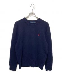 POLO RALPH LAUREN（ポロ・ラルフローレン）の古着「ポニー刺繍クルーネックニット」｜ネイビー
