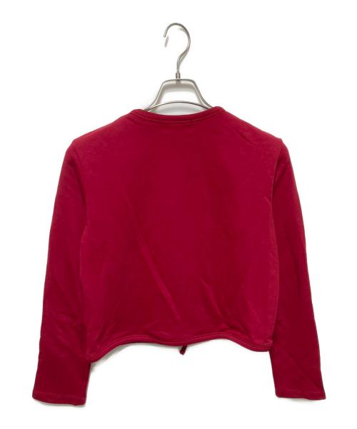soduk（スドーク）soduk (スドーク) ribbon cardigan レッド サイズ:FREEの古着・服飾アイテム