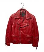 Liugoo Leathersリューグーレザーズ）の古着「ライダースジャケット」｜レッド
