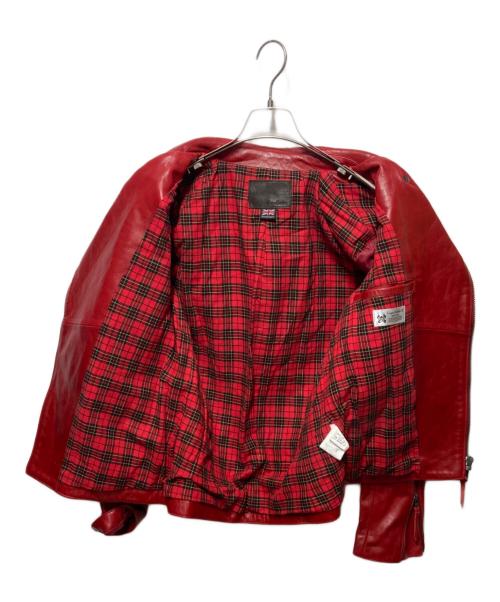 Liugoo Leathers（リューグーレザーズ）LIUGOO LEATHERS (リューグーレザーズ) ライダースジャケット レッド サイズ:Lの古着・服飾アイテム