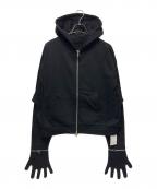 USEDユーズド）の古着「Glove Zip Hoodie/グローブジップフーディ」｜ブラック