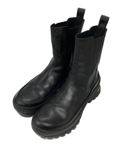 Le Talon GRISE（ル タロン グリーズ）Le Talon GRISE (ル タロン グリーズ) VIBRAM SOLE LEATHER SIDE GORE SHORT BOOTS/ビブラムソール レザーサイドゴアショートブーツ  ブラック サイズ:38の古着・服飾アイテム