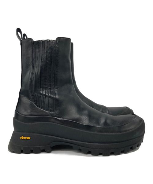 Le Talon GRISE（ル タロン グリーズ）Le Talon GRISE (ル タロン グリーズ) VIBRAM SOLE LEATHER SIDE GORE SHORT BOOTS/ビブラムソール レザーサイドゴアショートブーツ  ブラック サイズ:38の古着・服飾アイテム