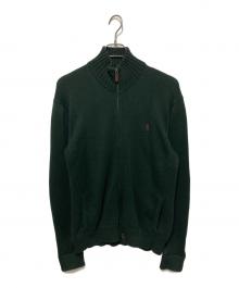 POLO RALPH LAUREN（ポロ・ラルフローレン）の古着「ジップアップニット」｜グリーン