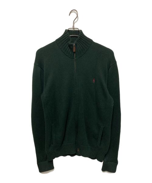 POLO RALPH LAUREN（ポロ・ラルフローレン）POLO RALPH LAUREN (ポロ・ラルフローレン) ジップアップニット グリーン サイズ:Mの古着・服飾アイテム