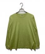 AURALEEオーラリー）の古着「LUSTER PLAITING L/S TEE/レイター プレイティング ティー」｜グリーン