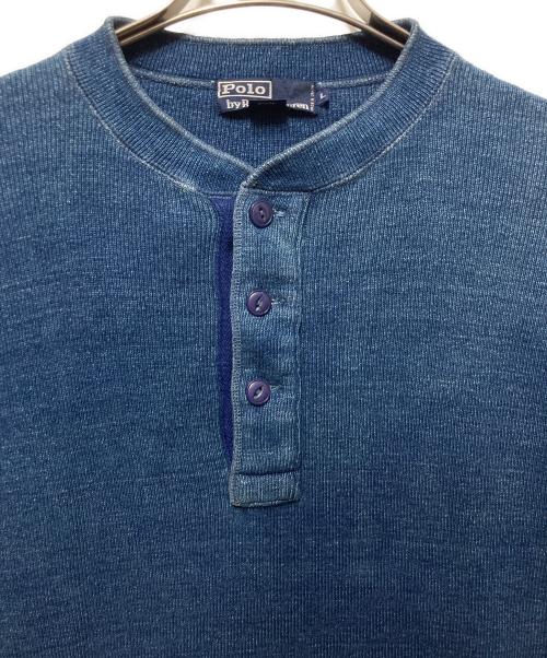 POLO RALPH LAUREN（ポロ・ラルフローレン）POLO RALPH LAUREN (ポロ・ラルフローレン) ヘンリーネックニット インディゴ サイズ:Ｌの古着・服飾アイテム