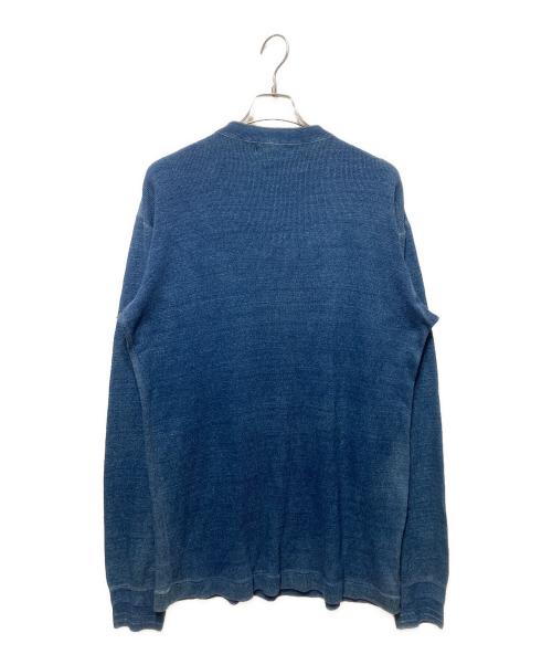 POLO RALPH LAUREN（ポロ・ラルフローレン）POLO RALPH LAUREN (ポロ・ラルフローレン) ヘンリーネックニット インディゴ サイズ:Ｌの古着・服飾アイテム