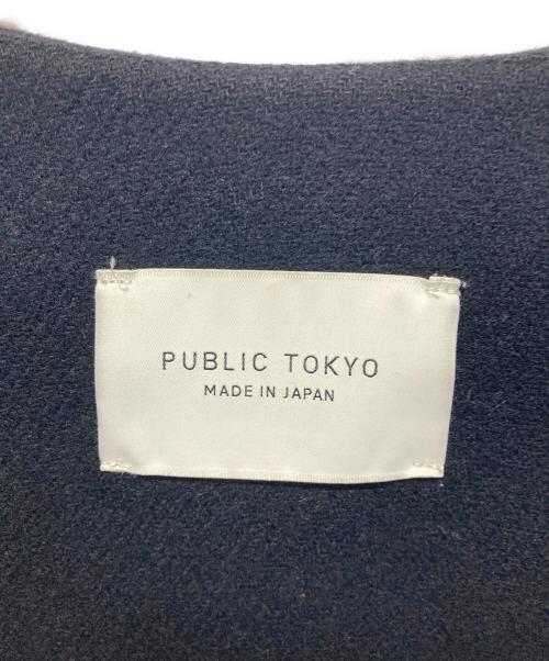 PUBLIC TOKYO（パブリックトウキョウ）PUBLIC TOKYO (パブリックトウキョウ) ノーカラーコート ブラック サイズ:freeの古着・服飾アイテム