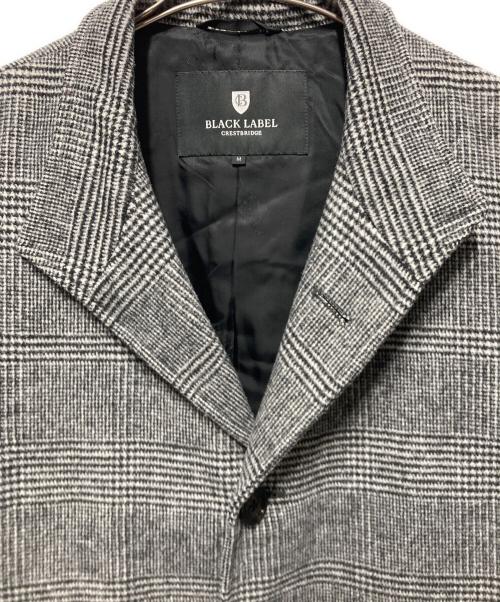 BURBERRY BLACK LABEL（バーバリーブラックレーベル）BURBERRY BLACK LABEL (バーバリーブラックレーベル) グレンチェックスタンドカラーコート グレー サイズ:Ｍの古着・服飾アイテム
