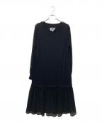 MM6 Maison Margielaエムエムシックスメゾンマルジェラ）の古着「ドット柄ワンピース」｜ブラック