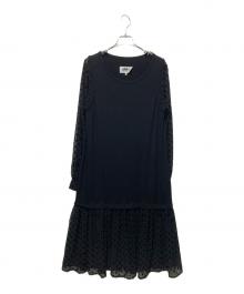 MM6 Maison Margiela（エムエムシックスメゾンマルジェラ）の古着「ドット柄ワンピース」｜ブラック