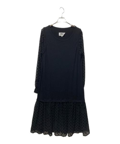 MM6 Maison Margiela（エムエムシックスメゾンマルジェラ）MM6 Maison Margiela (エムエムシックスメゾンマルジェラ) ドット柄ワンピース ブラック サイズ:40の古着・服飾アイテム