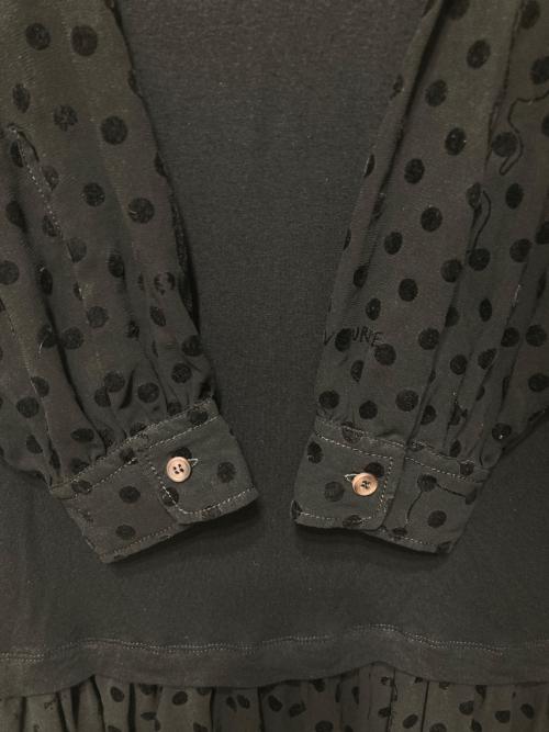 MM6 Maison Margiela（エムエムシックスメゾンマルジェラ）MM6 Maison Margiela (エムエムシックスメゾンマルジェラ) ドット柄ワンピース ブラック サイズ:40の古着・服飾アイテム