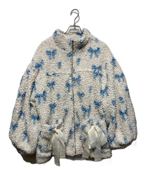 merry jenny（メリージェニー）merry jenny (メリージェニー) Fluffy Tulip Boa Blouson/チューリップ ボアブルゾン ホワイト サイズ:freeの古着・服飾アイテム