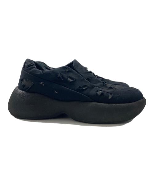 VEIN（ヴェイン）VEIN (ヴェイン) COTTON JERSEY x RIPSTOP OVAL SOLE TRAINER/コットンジャージー×リップストップ オーバルソール トレイナー ブラック サイズ:不明の古着・服飾アイテム