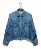 JOHNBULLジョンブル）の古着「デニムクロップドシャツ」｜インディゴ