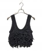 anukeアンヌーク）の古着「Fringe Knit Bustier」｜グレー