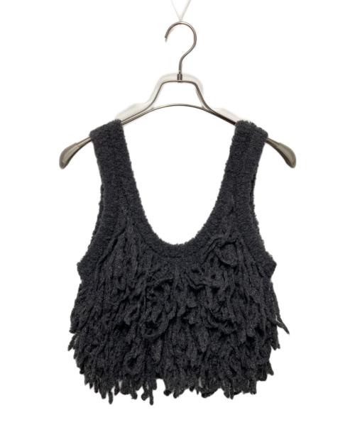 anuke（アンヌーク）anuke (アンヌーク) Fringe Knit Bustier グレー サイズ:FREEの古着・服飾アイテム
