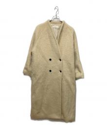 anuke（アンヌーク）の古着「Collarless Shaggy Coat」｜ベージュ