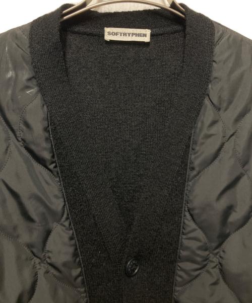 SOFTHYPHEN（ソフトハイフン）SOFTHYPHEN (ソフトハイフン) QUILTING MIX MOHAIR CARDIGAN ブラック サイズ:1の古着・服飾アイテム