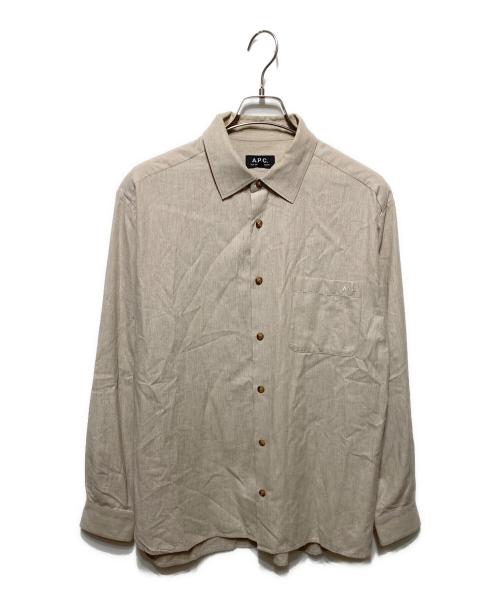 A.P.C.（アーペーセー）A.P.C. (アーペーセー) ロゴ刺繍シャツ ベージュ サイズ:Sの古着・服飾アイテム
