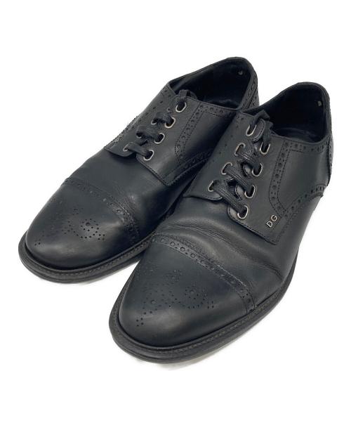 DOLCE & GABBANA（ドルチェ＆ガッバーナ）DOLCE & GABBANA (ドルチェ＆ガッバーナ) メダリオンシューズ ブラック サイズ:9　1/2の古着・服飾アイテム
