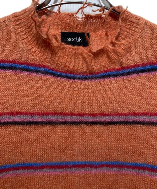 soduk（スドーク）soduk (スドーク) ナイロン モヘヤニット オレンジ サイズ:freeの古着・服飾アイテム