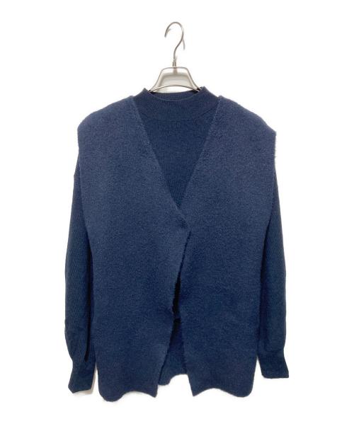 Ameri（アメリ）AMERI (アメリ) OVER SIZE VEST SET KNIT TOP ネイビー サイズ:FREEの古着・服飾アイテム