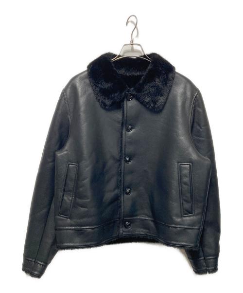 Lui's（ルイス）Lui's (ルイス) フェイクムートンボタンブルゾン ブラック サイズ:Ｓ 未使用品の古着・服飾アイテム