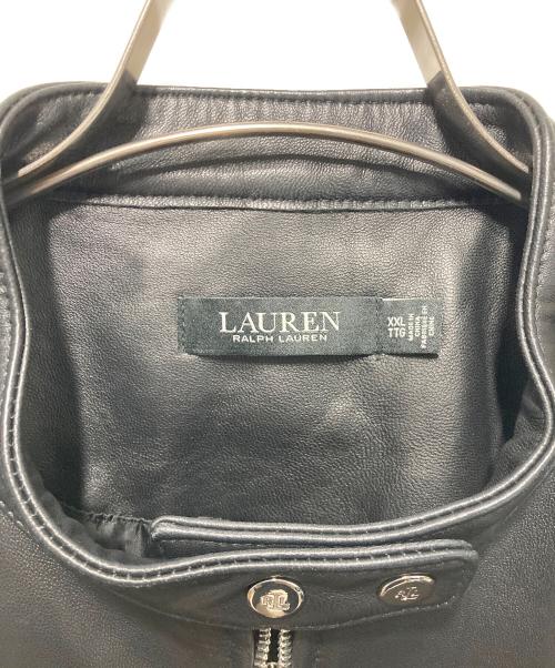 LAUREN RALPH LAUREN（ローレン ラルフ ローレン）LAUREN RALPH LAUREN (ローレン ラルフ ローレン) シープスキンレザージャケット ブラック サイズ:XXLの古着・服飾アイテム