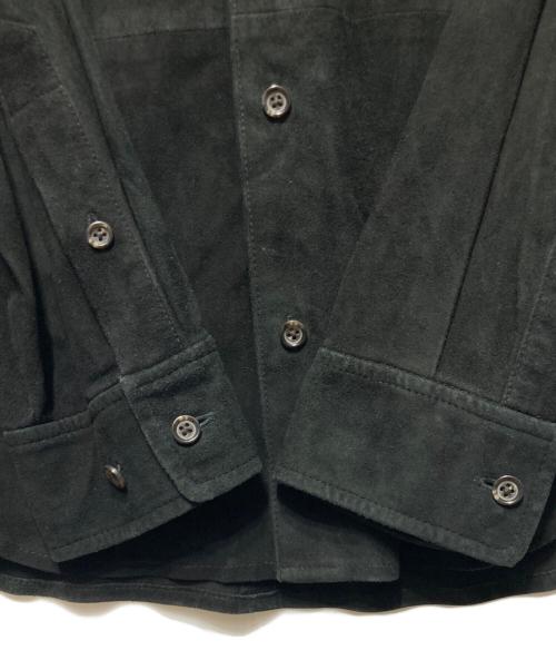 POLO RALPH LAUREN（ポロ・ラルフローレン）POLO RALPH LAUREN (ポロ・ラルフローレン) スエードレザーシャツ ブラック サイズ:Lの古着・服飾アイテム