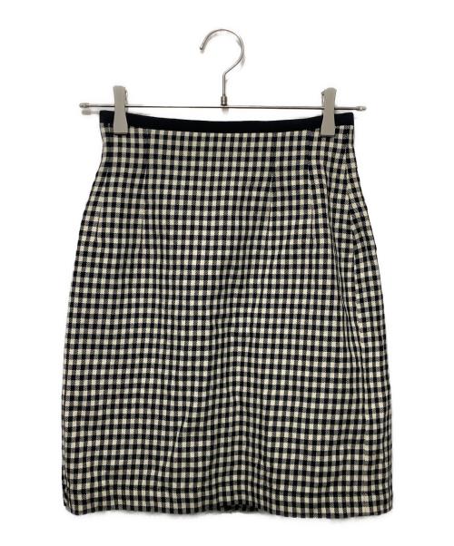 tricot COMME des GARCONS（トリココムデギャルソン）tricot COMME des GARCONS (トリココムデギャルソン) タイトウールスカート ブラウン×ブラック サイズ:Ｓの古着・服飾アイテム