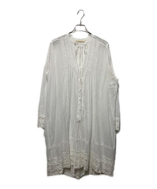Curensology（カレンソロジー）Curensology (カレンソロジー) コットンメッシュブラウスワンピース ホワイト サイズ:freeの古着・服飾アイテム