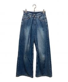 JOHN LAWRENCE SULLIVAN（ジョン ローレンス サリバン）の古着「WASHED DENIM WIDE PANTS」｜インディゴ