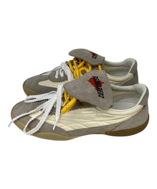 DSQUARED2（ディースクエアード）DSQUARED2 (ディースクエアード) SOCCER SNEAKERS ベージュ サイズ:37の古着・服飾アイテム
