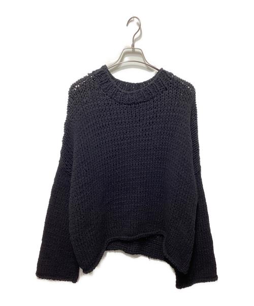 myne（マイン）MYNE (マイン) Shoelace Knitted Pullover Jumper/シューレースニット プルオーバー ブラック サイズ:Lの古着・服飾アイテム