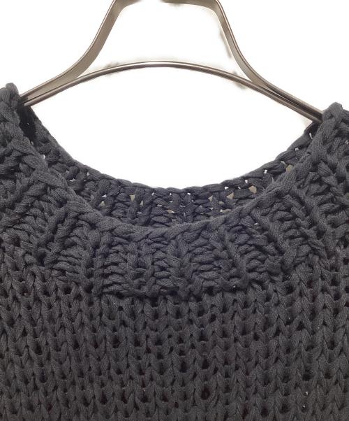 myne（マイン）MYNE (マイン) Shoelace Knitted Pullover Jumper/シューレースニット プルオーバー ブラック サイズ:Lの古着・服飾アイテム