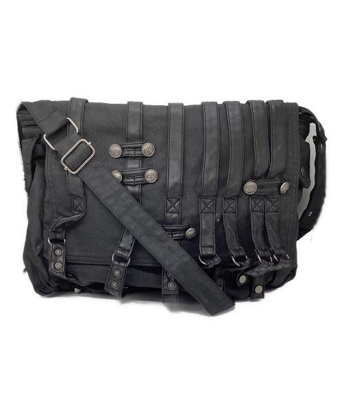 Jaded London（ジェイデッドロンドン）Jaded london (ジェイデッドロンドン) Drummer Coated Denim Satchel Bag ブラックの古着・服飾アイテム