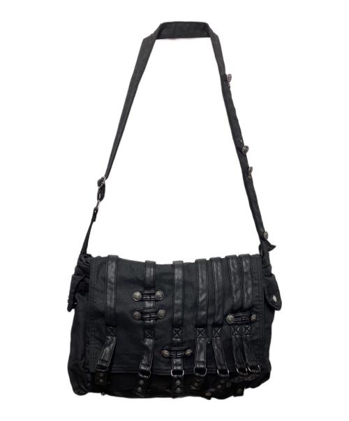 Jaded London（ジェイデッドロンドン）Jaded london (ジェイデッドロンドン) Drummer Coated Denim Satchel Bag ブラックの古着・服飾アイテム