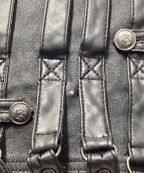 Jaded London（ジェイデッドロンドン）Jaded london (ジェイデッドロンドン) Drummer Coated Denim Satchel Bag ブラックの古着・服飾アイテム