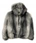 X-GIRL（エックスガール）の古着「LOGO PATCHED FAUX FUR HOODED JACKET」｜グレー