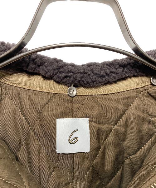 6(ROKU) BEAUTY&YOUTH（ロク ビューティーアンドユース）6(ROKU) BEAUTY&YOUTH (ロク ビューティーアンドユース) BOA COLLAR ZIP COAT/コート ブラウン サイズ:36の古着・服飾アイテム