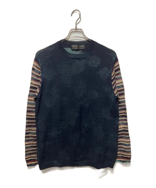 COMME des GARCONS HOMME PLUS（コムデギャルソンオムプリュス）COMME des GARCONS HOMME PLUS (コムデギャルソンオムプリュス) 袖ボーダーニット ブラック サイズ:不明の古着・服飾アイテム