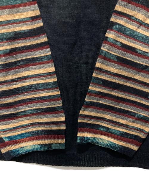 COMME des GARCONS HOMME PLUS（コムデギャルソンオムプリュス）COMME des GARCONS HOMME PLUS (コムデギャルソンオムプリュス) 袖ボーダーニット ブラック サイズ:不明の古着・服飾アイテム