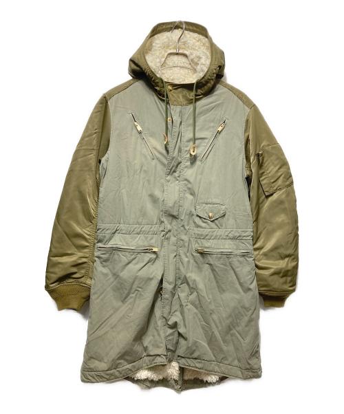 SueUNDERCOVER（スーアンダーカバー）SueUNDERCOVER (スーアンダーカバー) ドッキングフーデッドコート カーキ サイズ:2の古着・服飾アイテム