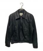 YOKEヨーク）の古着「LEATHER ZIP BLOUSON/レザージップブルゾン」｜ブラック