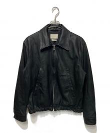 YOKE（ヨーク）の古着「LEATHER ZIP BLOUSON/レザージップブルゾン」｜ブラック